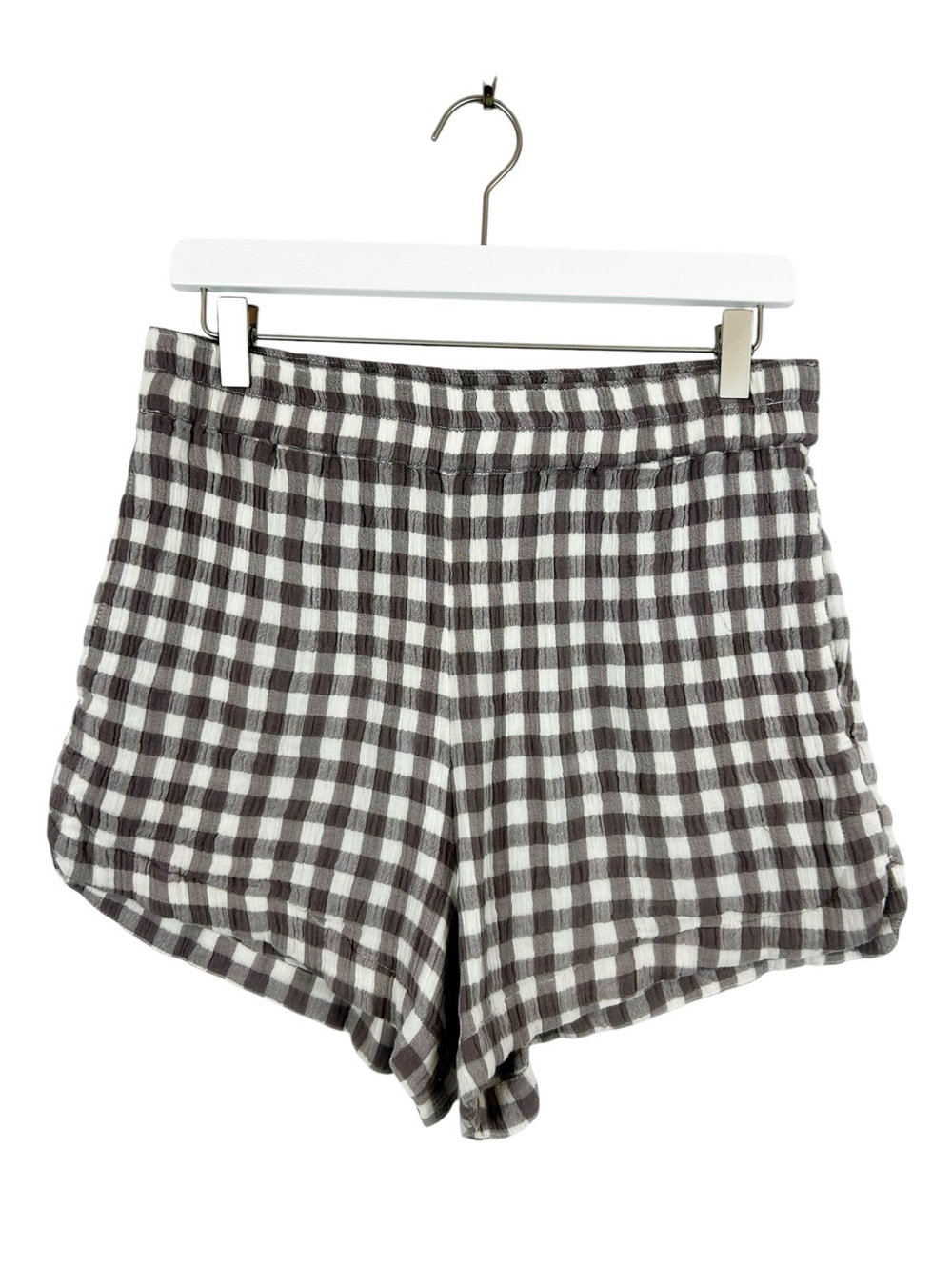 Rip Curl Gingham Pull-On Shorts Size Large Brown/Cream